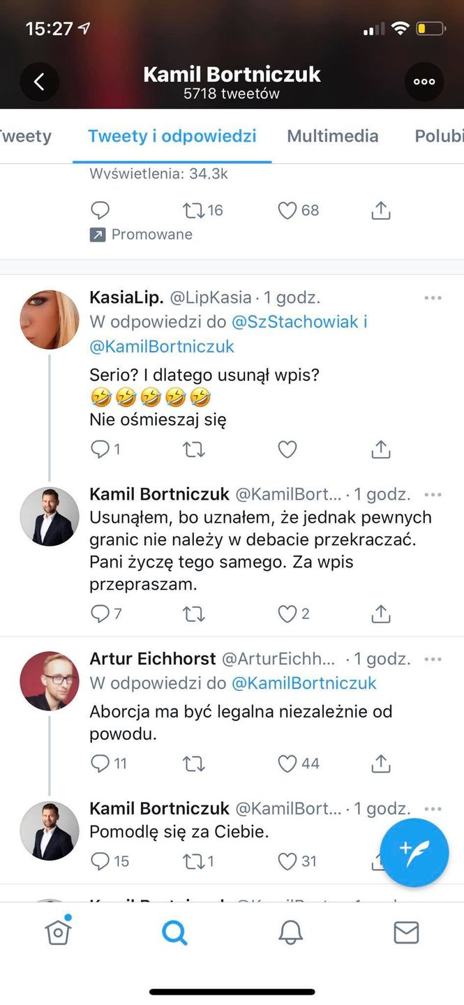 Aborcja. Kamil Bortniczuk musiał usunąć swój wpis
