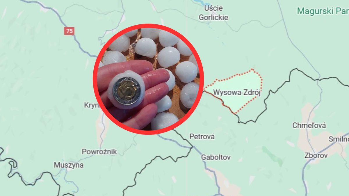 Kulki gradu wielkości pięciozłotówek