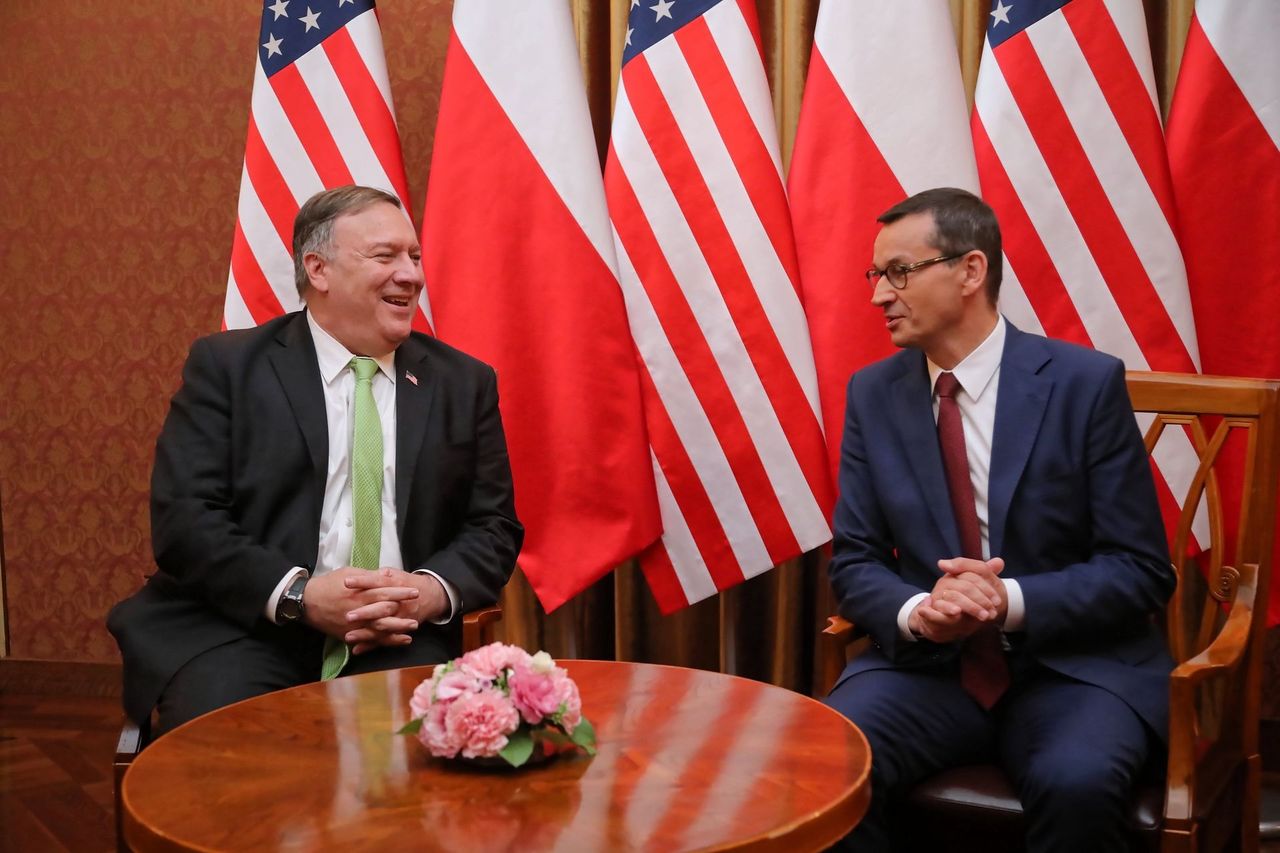 15 sierpnia. Mike Pompeo spotkał się z Mateuszem Morawieckim. Tematem m.in. Białoruś (PAP, Fot: Wojciech Olkuśnik)