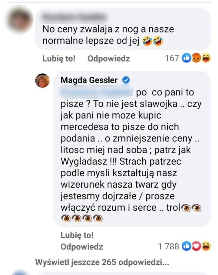 Magda Gessler uderza w fankę, krytykującą ceny w jej restauracjach