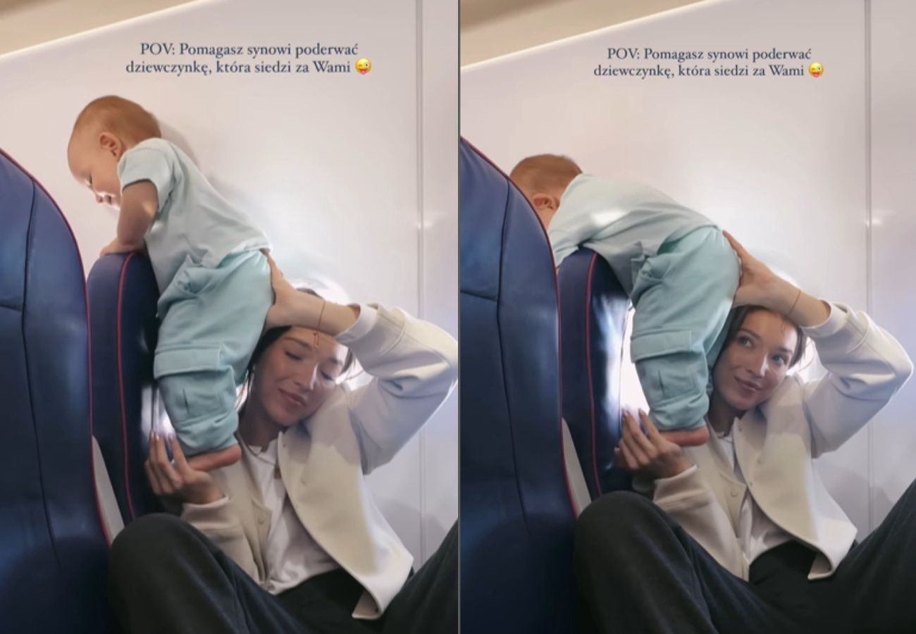Influencerka pokazała, co jej synek robił w samolocie