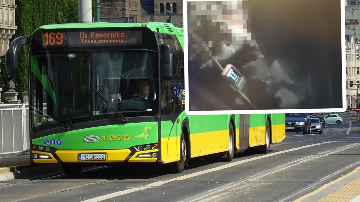 Kierowca autobusu w Poznaniu został pobity przez dwóch pijanych pasażerów. Policja opublikowała nagranie z monitoringu