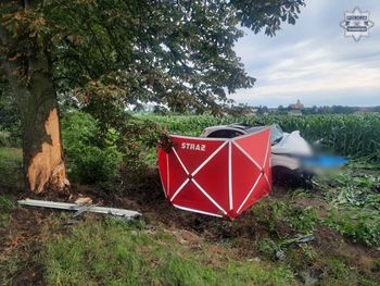 Mercedes uderzył w drzewo. Śmierć dwóch młodych osób