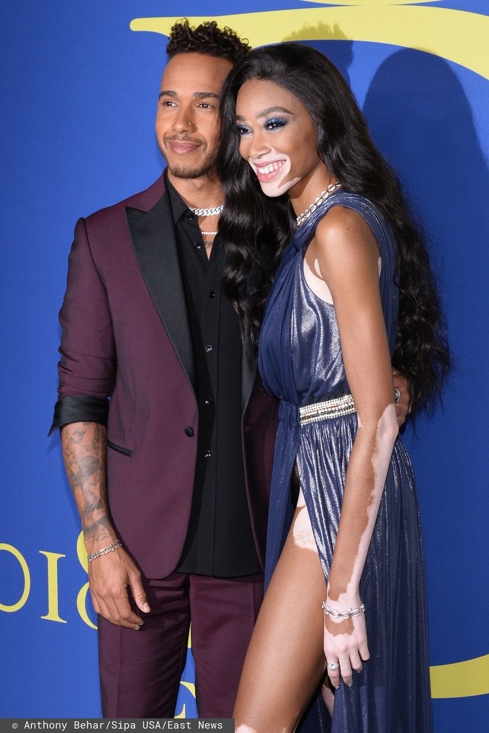 Lewis Hamilton i Winnie Harlow w 2018 roku
