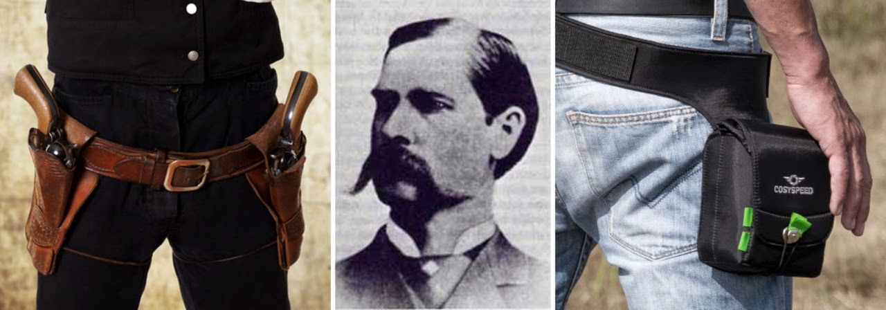 Left: Gun holster | Middle: Wyatt Earp | Right: CAMSLINGER bag
