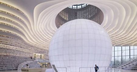 Nowa chińska biblioteka jest rajem dla miłośników minimalizmu i geometrii w fotografii