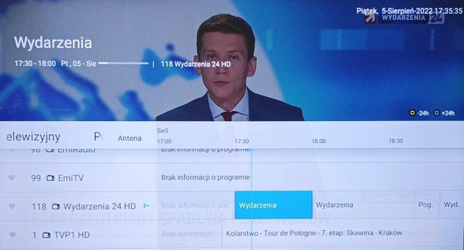 Wydarzenia24 w naziemnej telewizji cyfrowej z EPG