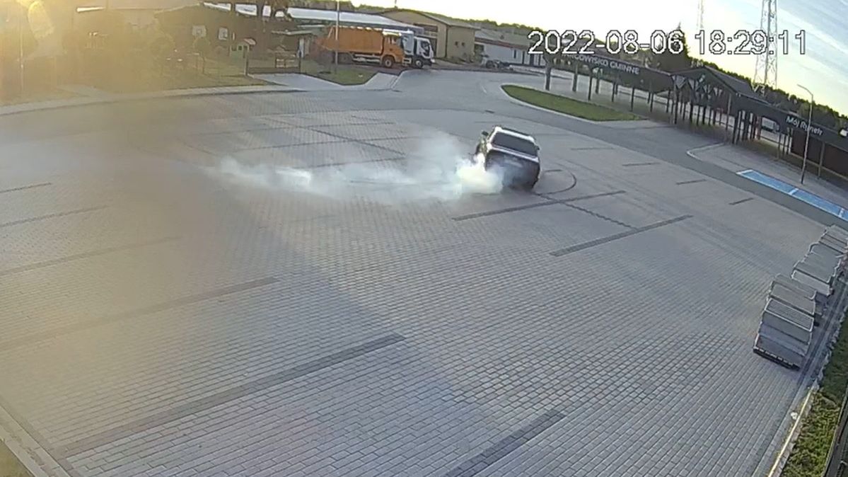 Drift kierowcy BMW zarejestrowany przez kamerę