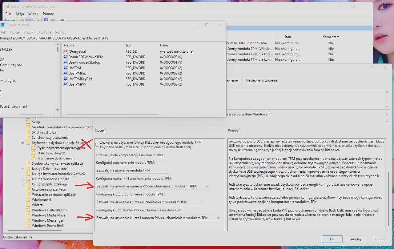 BitLocker: GPO dotyczące TPM+PIN