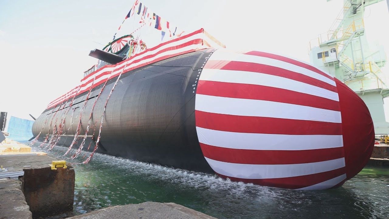 The launch of one of the Taigei type ships