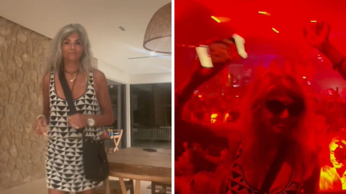 Staruszka na imprezie w klubie