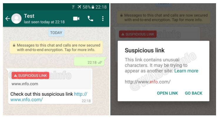 Nowe ostrzeżenia o podejrzanych linkach w WhatsAppie, źródło: MSPoweruser.