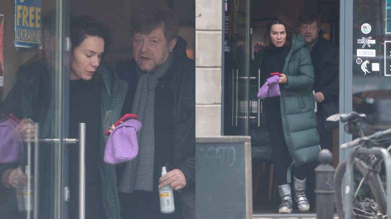 Olga Bołądź i Olaf Lubaszenko