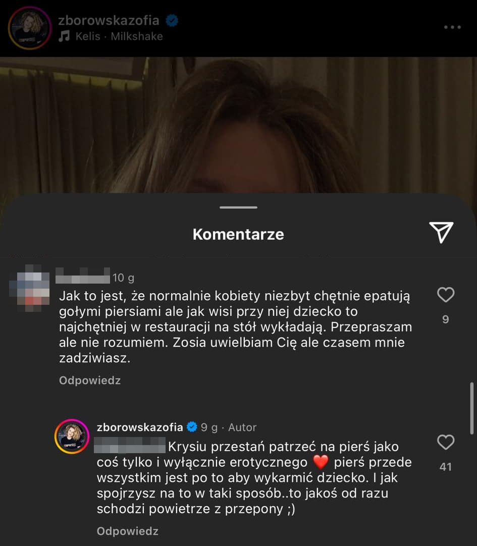 Zofia Zborowska odpowiada na komentarze internautek