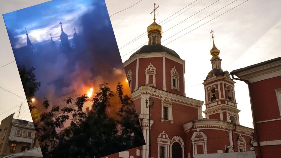 Pożar cerkwi w Moskwie. Ogień zajął 150 metrów kwadratowych