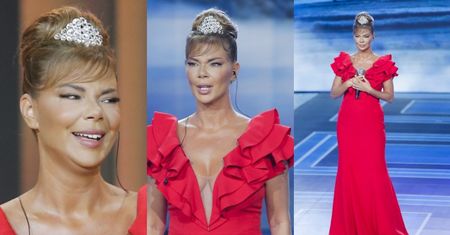 Edyta Górniak w eleganckiej czerwieni z POKAŹNYM dekoltem czaruje opolską publiczność (ZDJĘCIA)