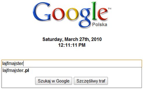 Dodaj datę i godzinę na stronę główną Google