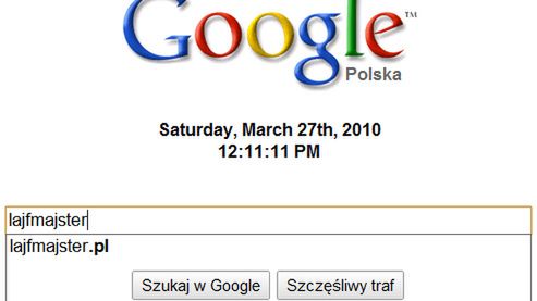 Dodaj datę i godzinę na stronę główną Google 1
