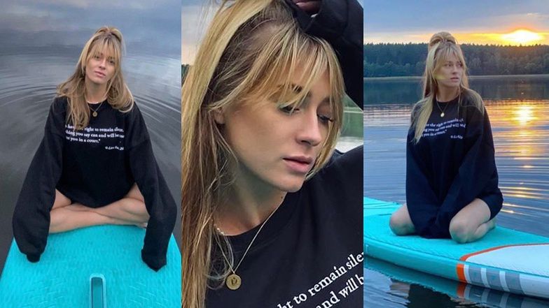 Marcelina Zawadzka prowokuje nadrukiem na bluzie