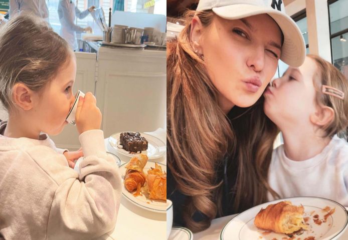 Ania Lewandowska na luksusowym śniadaniu z córką. Zabrała Klarę na croissanty od Ralpha Laurena