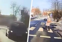 Niebezpieczny manewr kierowcy mercedesa. Kobieta na przejściu zamarła