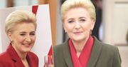 Szykowna Agata Duda gościła rodzinę królewską w Warszawie. Pod pięknym płaszczem skryła cudowną kreację