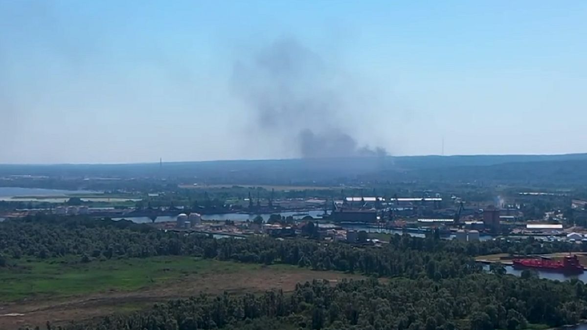 Dym nad autostradą A6 w Szczecinie