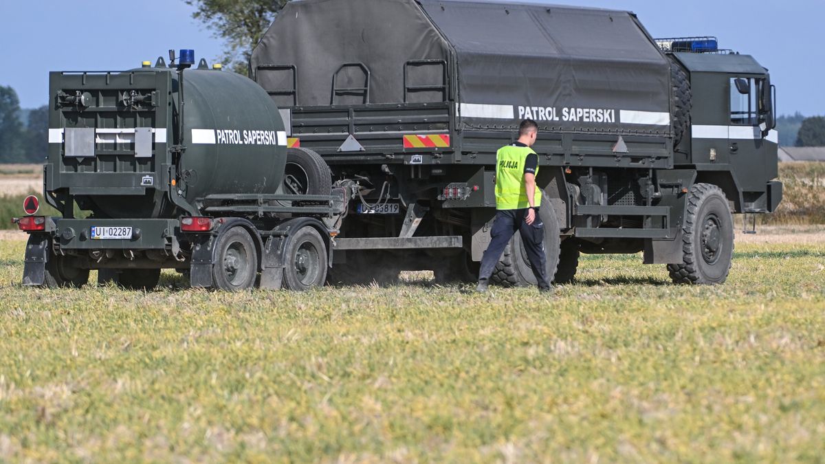 Miejsce upadku rosyjskiego drona
