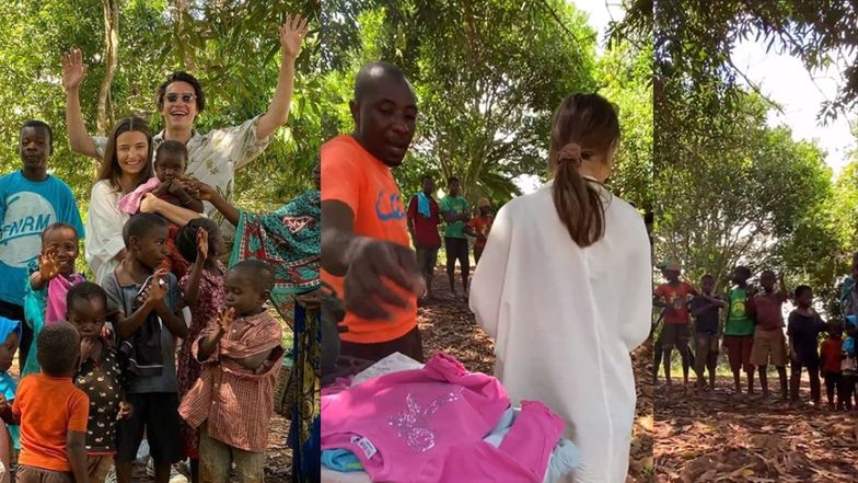 Julia Wieniawa pokazuje, jak rozdaje prezenty afrykańskim dzieciom. Podróżniczki uczulają: "TO NIE JEST POMOC!"