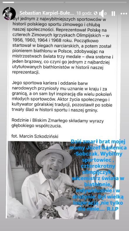 Sebastian Karpiel-Bułecka o śmierci  Józefa Gąsienicy‑Sobczaka