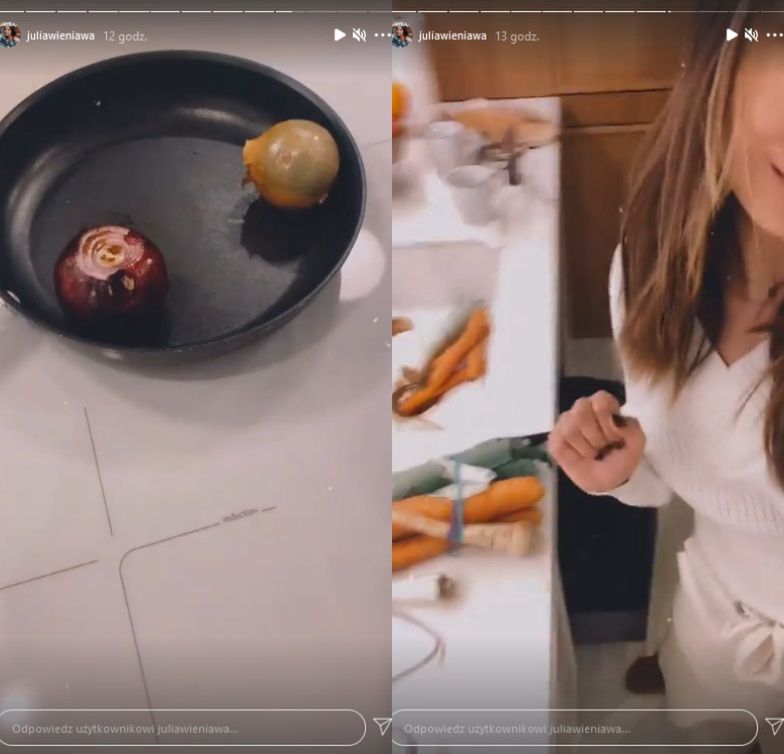 Julia Wieniawa gotuje Nikodemowi Rozbickiemu rosół