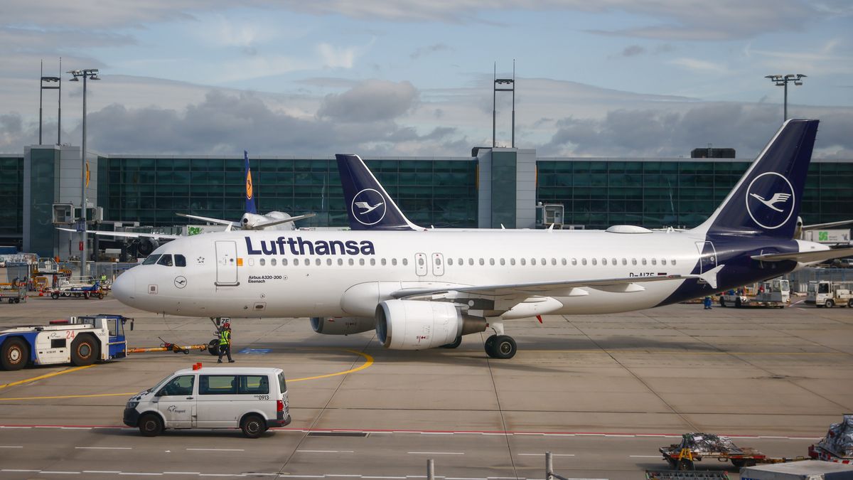 Lufthansa airplane is seen at Frankfurt Airport in Frankfurt am Main, Germany on July 17th, 2024. (Photo by Beata Zawrzel/NurPhoto via Getty Images)