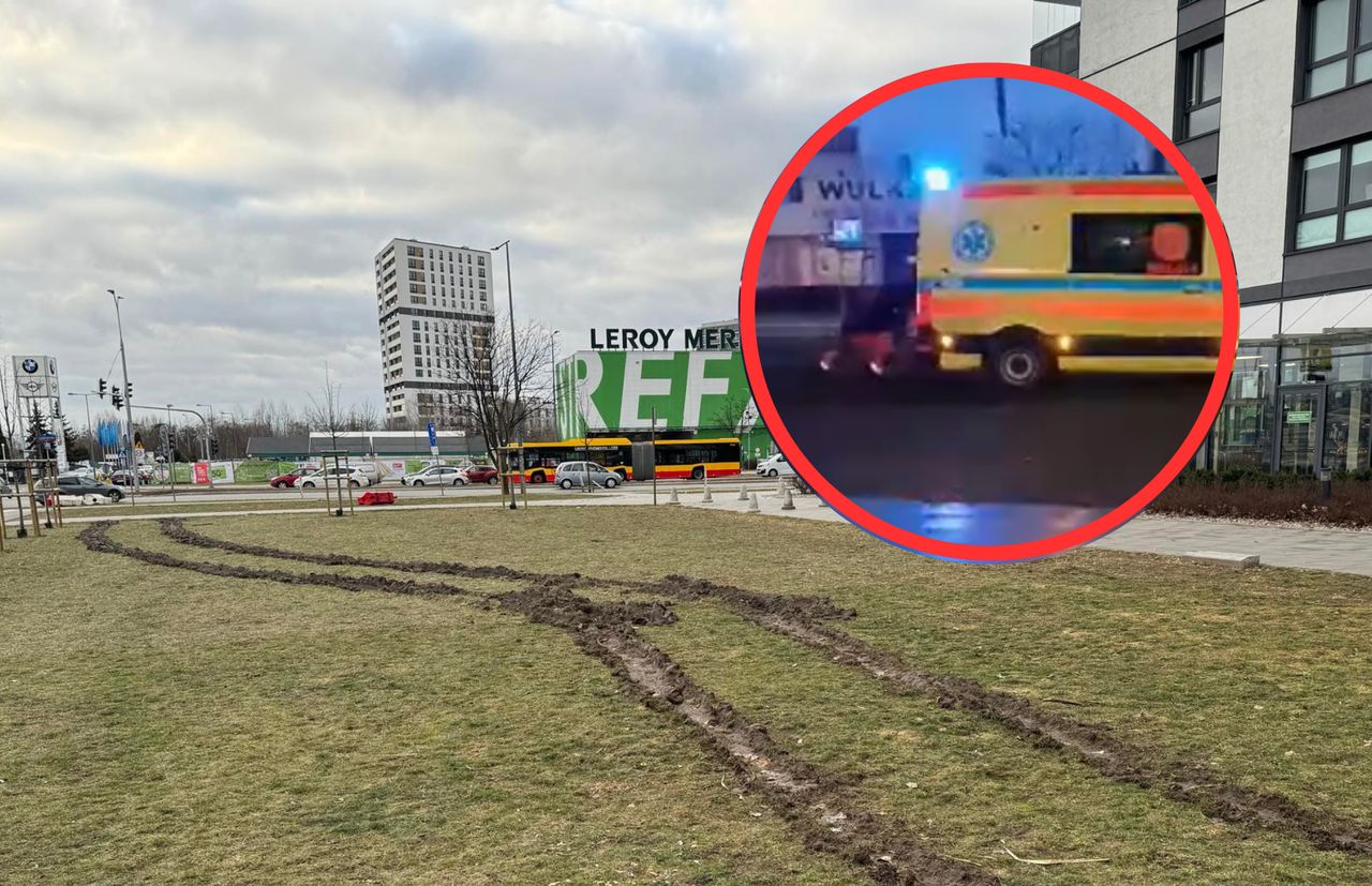 Słupkami zastawili przejazd karetce na sygnale. Ambulans ugrzązł