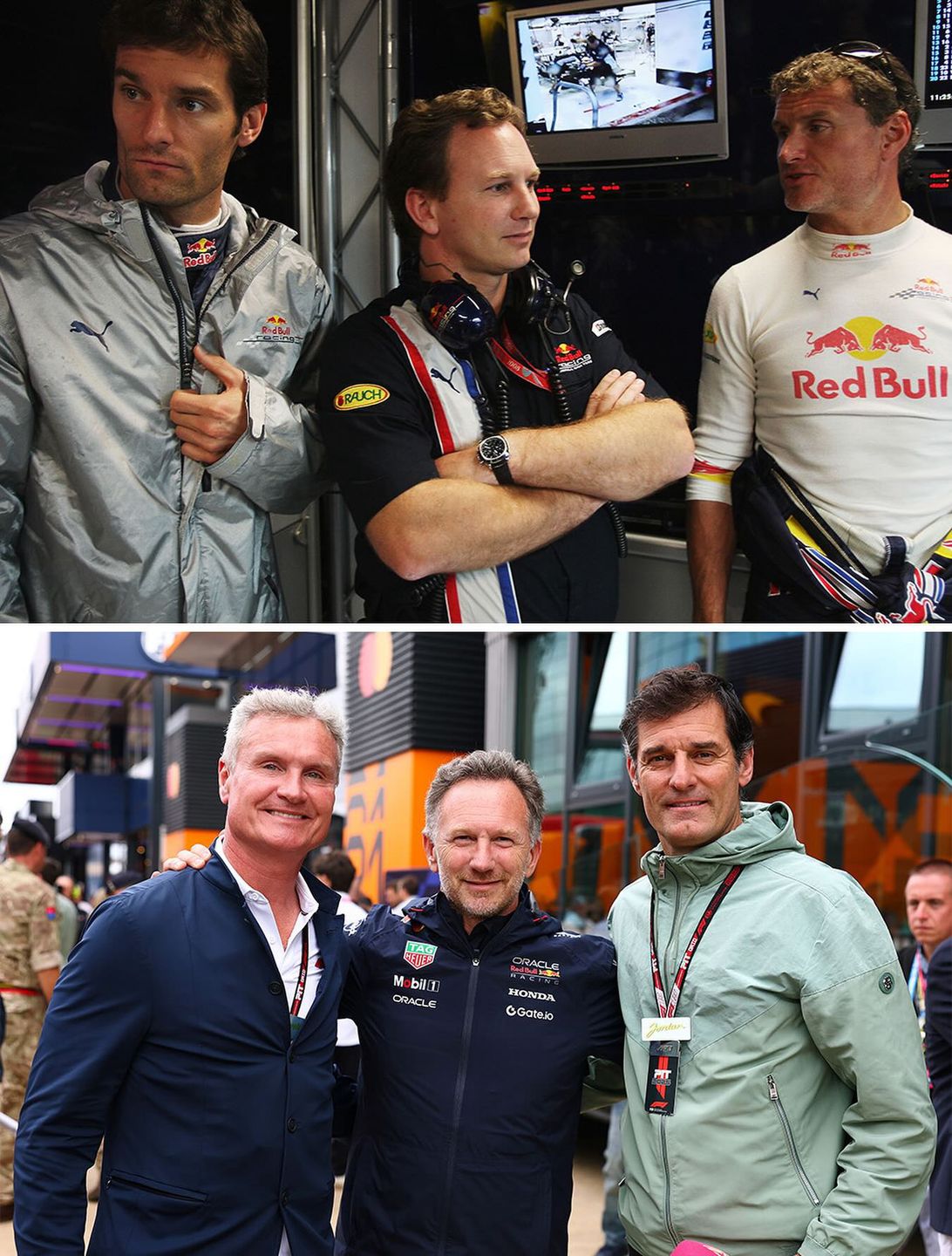 Christian Horner, Mark Webber i Davild Coulthard 