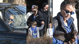 Niesiony przez Małgorzatę Rozenek jamnik wybrał się z Majdanami na obiad. Fajna z nich rodzinka? (ZDJĘCIA)