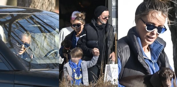 Niesiony przez Małgorzatę Rozenek jamnik wybrał się z Majdanami na obiad. Fajna z nich rodzinka? (ZDJĘCIA)