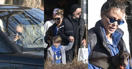 Niesiony przez Małgorzatę Rozenek jamnik wybrał się z Majdanami na obiad. Fajna z nich rodzinka? (ZDJĘCIA)