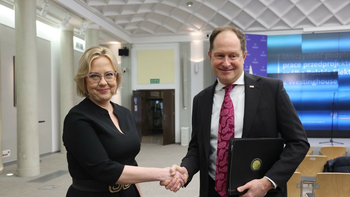 Minister klimatu i środowiska Anna Moskwa i ambasador Stanów Zjednoczonych w Polsce Mark Brzezinski 