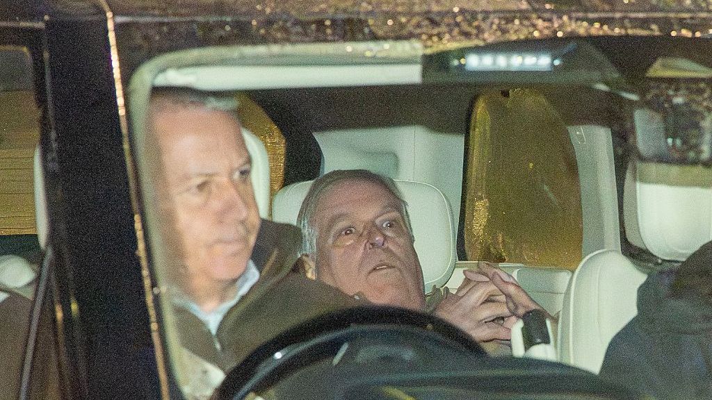 Celebrity Sightings In Aylsham, Norfolk, United Kingdom - February 19, 2026
AYLSHAM, NORFOLK, UNITED KINGDOM - FEBRUARY 19: Andrew Mountbatten-Windsor is seen being driven away from a police station following his arrest on suspicion of misconduct in a public office. The brother of King Charles was seen sat in the back of a Range Rover as he left the Police Investigation Centre on February 19, 2026 in Aylsham, Norfolk, United Kingdom. (Photo by MEGA/GC Images)
MEGA
