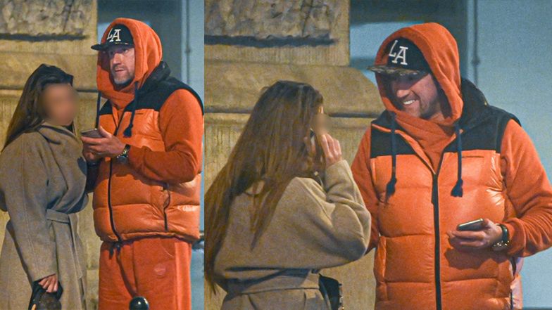 Robert Kochanek migdali się na ulicy z szatynką 