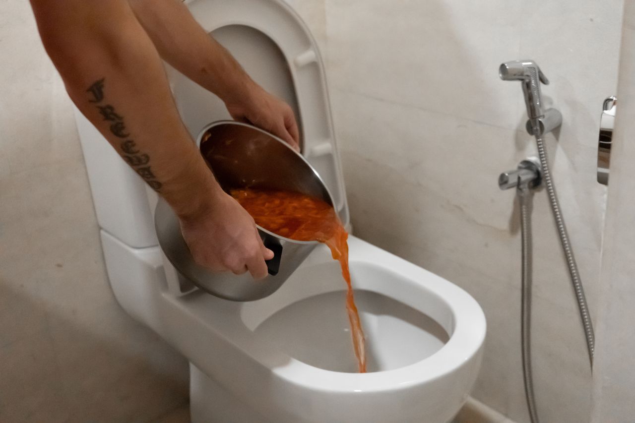 Never pour soup into the toilet.