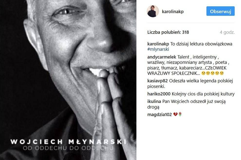 Karolina Korwin-Piotrowska żegna Wojciecha Młynarskiego
