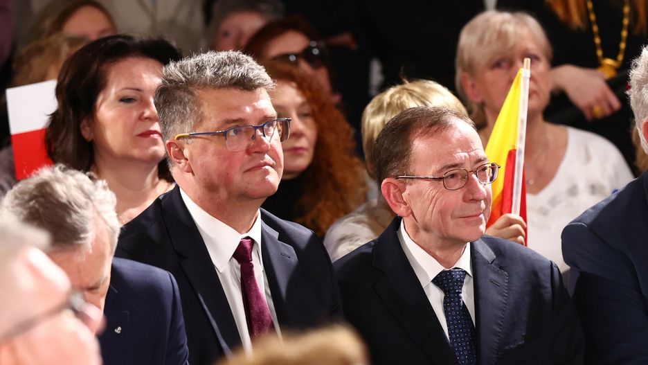 Maciej Wąsik i Mariusz Kamiński na konwencji PiS