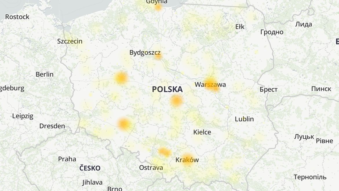 możliwa awaria internetu i telewizji w Cyfrowym Polsacie, fot. downdetector.pl