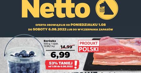 Netto najnowsza gazetka od poniedziałku 1 sierpnia. Netto gazetka od 1.08 do 6.08