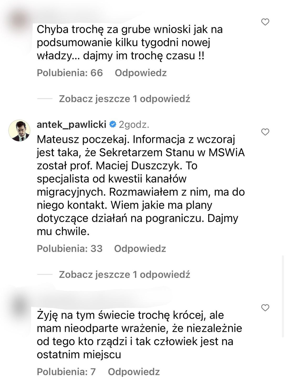 dyskusja pod wpisem Mateusza Janickiego