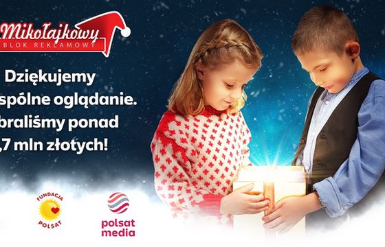 Ponad 3 mln widzów 19. Mikołajkowego Bloku Reklamowego w Polsacie, 1,77 mln widzów dla chorych dzieci