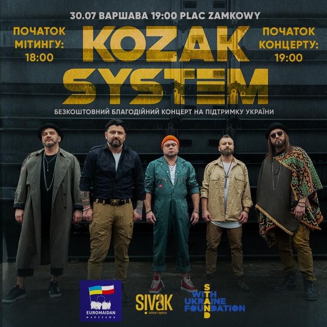 KOZAK SYSTEM зіграють безкоштовний концерт у Варшаві 