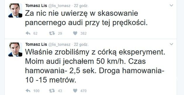 Tomasz Lis o wypadku Beaty Szydło