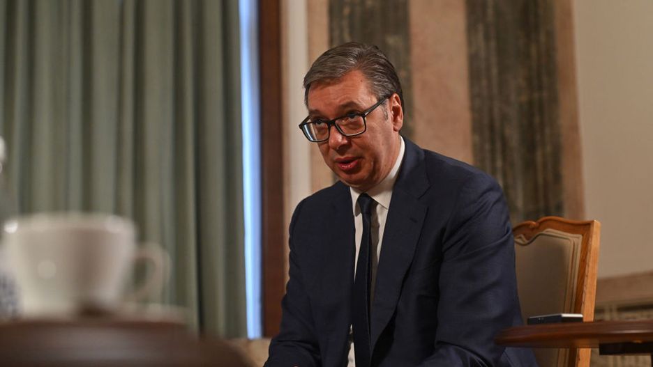 Serbia's President Aleksandar Vucic Interview
Aleksandar Vucic, Serbia's president, during an interview at his office in Belgrade, Serbia, on Tuesday, Oct. 29, 2024. Vucic has maintained channels with both Russia and Ukraine and thinks a truce is the only way to achieve long-term peace. Photographer: Oliver Bunic/Bloomberg via Getty Images
Bloomberg
emea, european, ceo interviews, serbian, interview